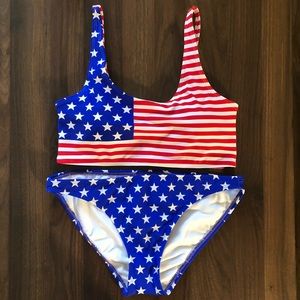 NWT Xhilaration American Flag Bikini Swimsuit M